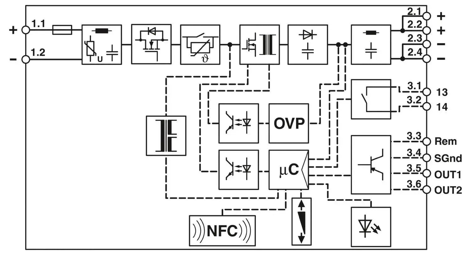 Phoenix Contact QUINT4-PS/24DC/12DC/8/PT - DC/DC converter.