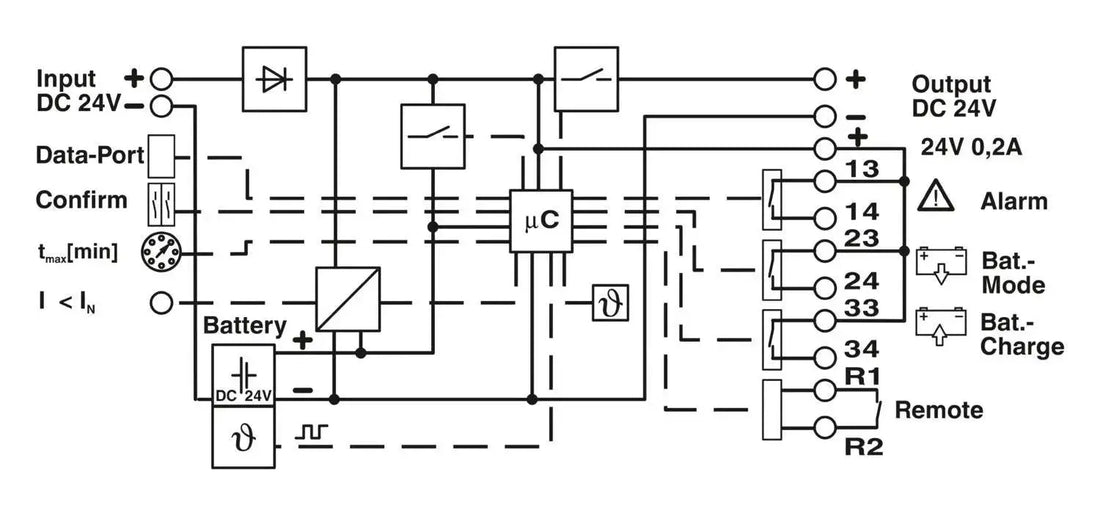 Phoenix Contact QUINT‑UPS/24DC/24DC/5/1.3 Ah – Compact DIN‑Rail UPS with Integrated Battery.