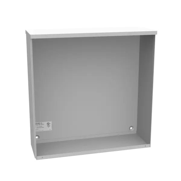 18186-SC3R-NK - 18X6X18 Screw Cover Type 3R Ul Listed Steel No Knockouts Ansi 61 Gray Quad D Knockout For Lock Emboss Mounting Holes In Back Milbank