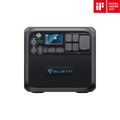 BLUETTI AC200MAX 2048Wh portable power station front view with ports and display