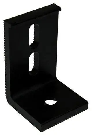 EcoFasten L-102-3-BLK Black Metal Roof Slotted L-Foot - 3 inch tall black finish L bracket for corrugated metal roof solar panel mounting