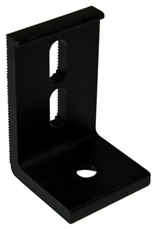 EcoFasten L-102-3-BLK Black Metal Roof Slotted L-Foot - 3 inch tall black finish L bracket for corrugated metal roof solar panel mounting