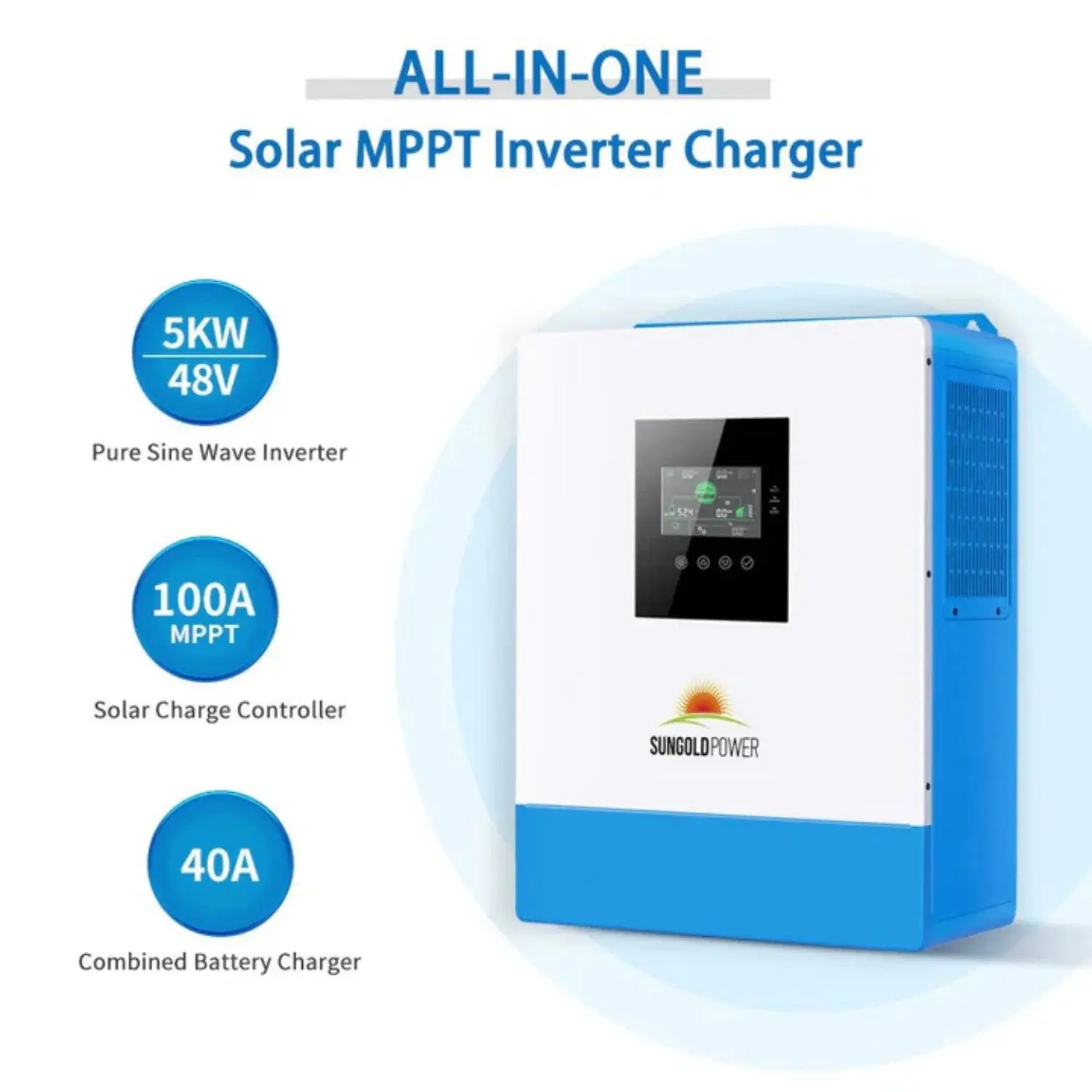 SunGold Power 5000W 48V Solar Charger Inverter Solar Cellz USA