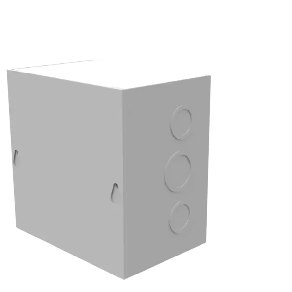 664-SC1 - 6X4X6 Screw Cover Type 1 Ul Listed Steel Knockouts Ansi 61 Gray Cover With Teardrop Slots Mounting Holes In Back Milbank