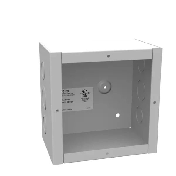 664-SC1 - 6X4X6 Screw Cover Type 1 Ul Listed Steel Knockouts Ansi 61 Gray Cover With Teardrop Slots Mounting Holes In Back Milbank