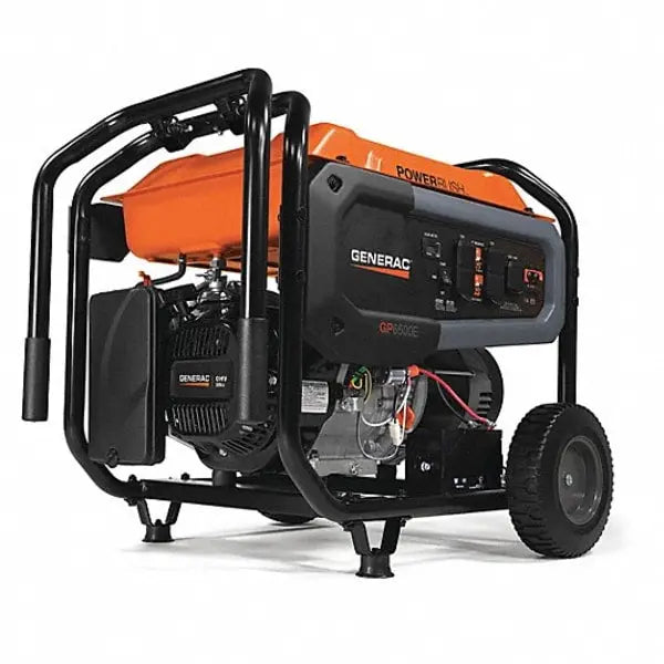 GENERAC Portable Generator: Conventional, Gasoline, 6,500 W Running, 8,125 W Starting, 120/240V AC Generac PWRcell