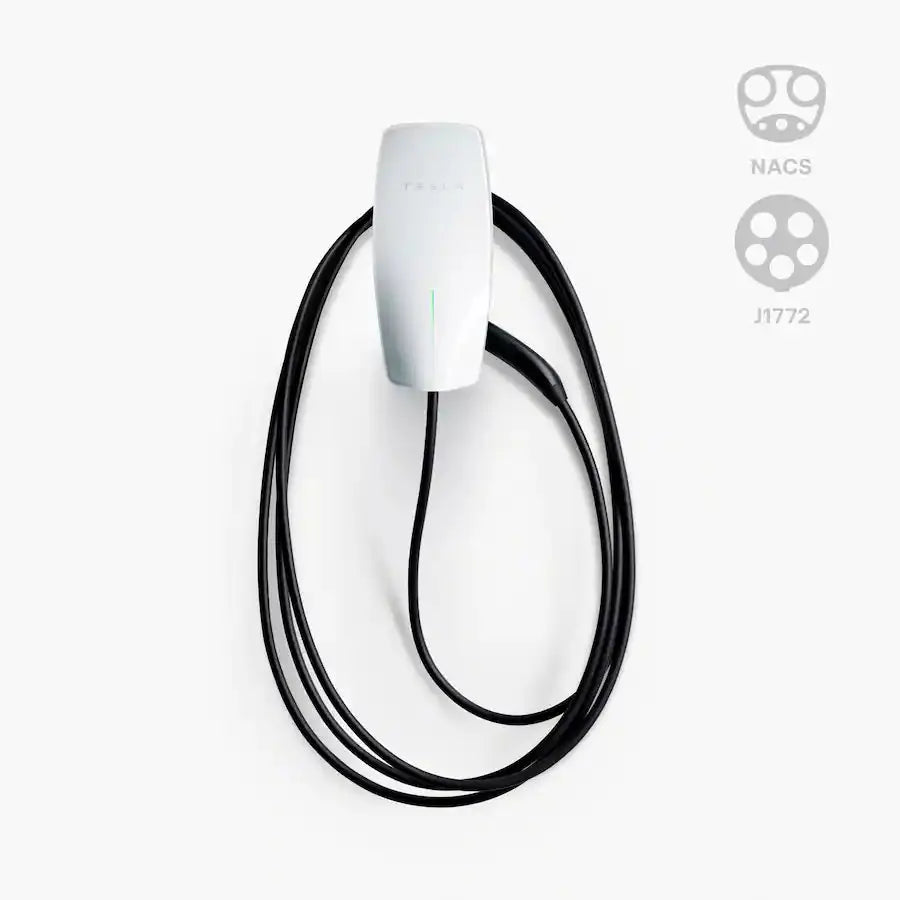 Tesla Universal Wall Connector Level 2 Hardwired EV Charger – Up to 48A – 24' Cable – White