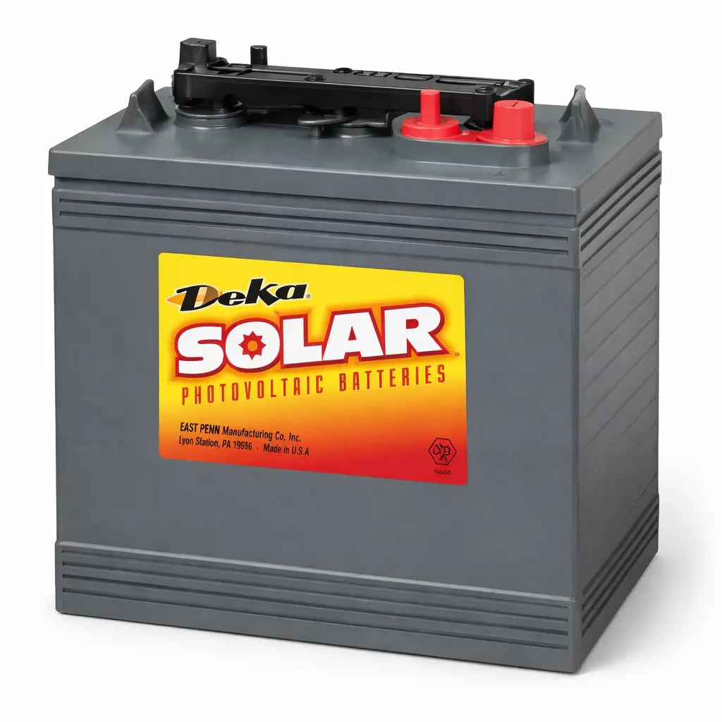 MK Powered® Deka® Solar 6 V Wet Type Deep Cycle Flooded Battery.