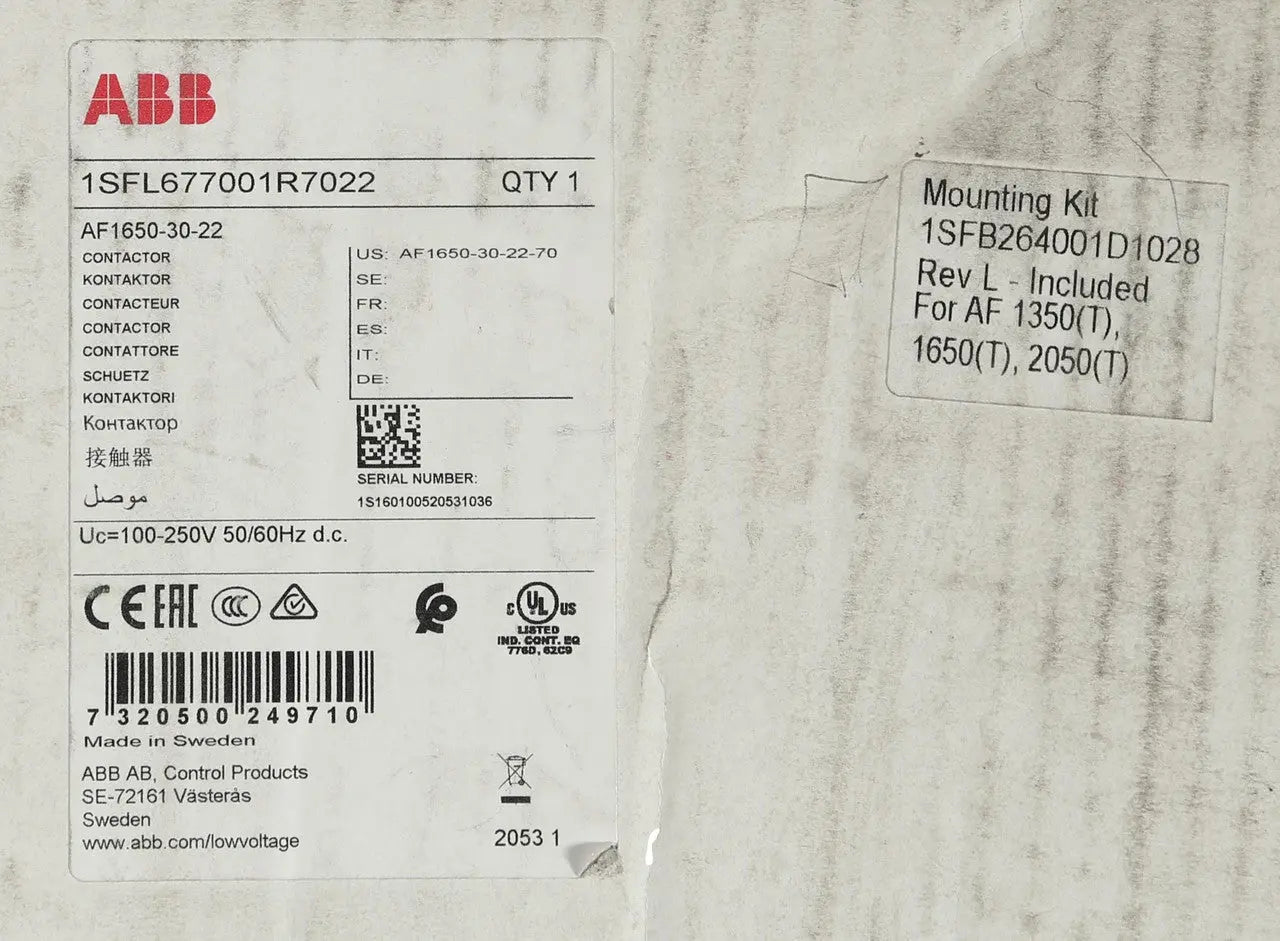 ABB Contactor – 1SFL677001R7022 (Brand New) Abb