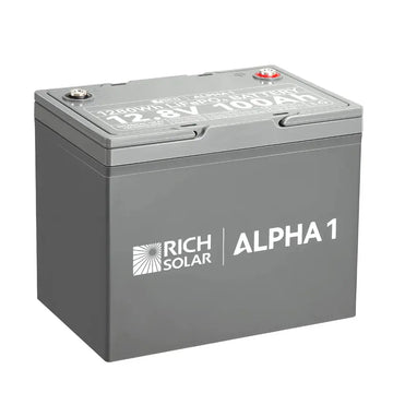RICH SOLAR ALPHA 1 | 12V 100Ah LiFePO4 Battery | Bluetooth & Internal Heat | 5,000 Cycles | For RVs, Boats, Off-Grid