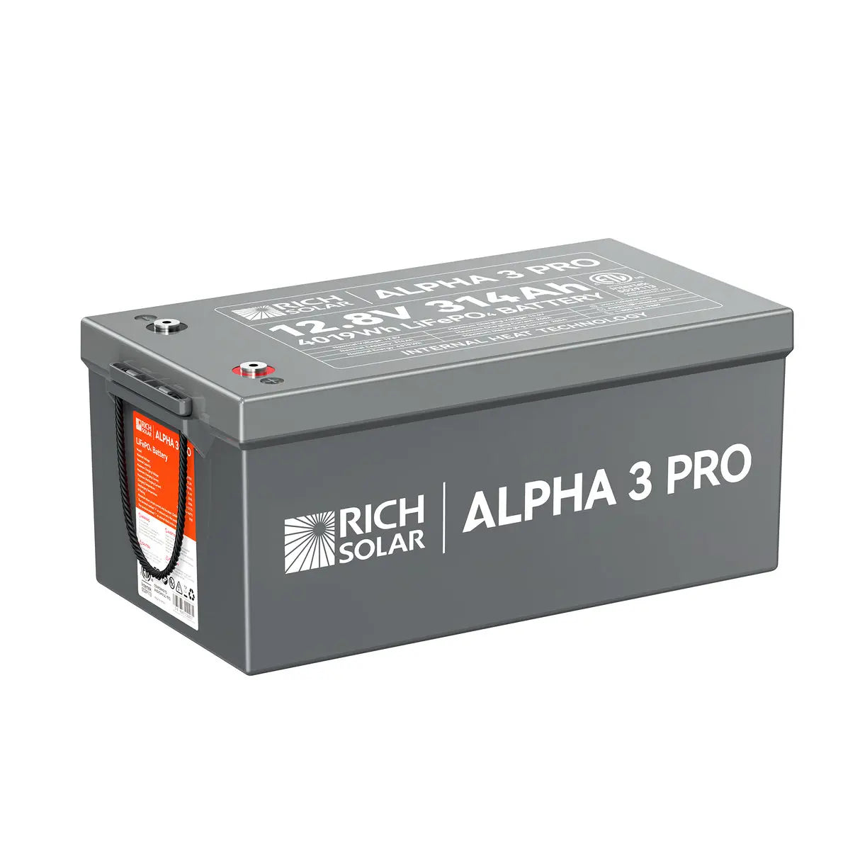 Rich Solar ALPHA 3 PRO 12V 314Ah LiFePO4 Battery with Bluetooth and Internal Heating