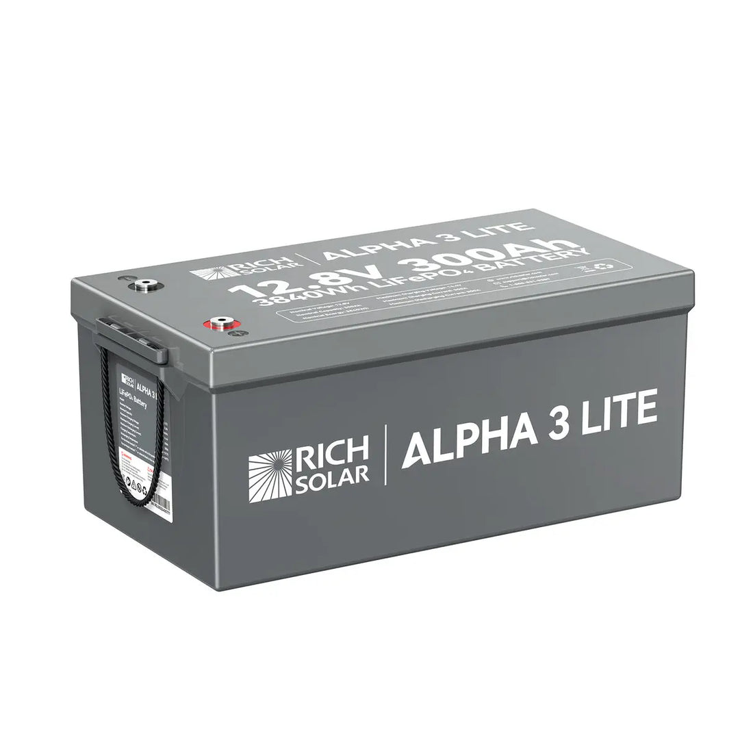 RICH SOLAR ALPHA 3 LITE | 12V 300Ah LiFePO4 Battery | 12V Lithium Battery for RVs, Cabins, Off-Grid | 4,000 Lifetime Cycles.