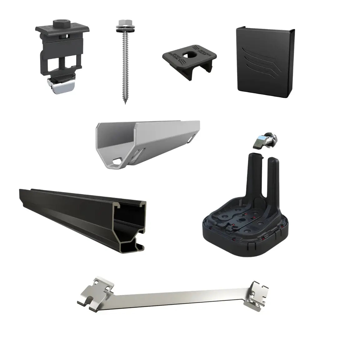 All components of Pegasus Solar Panel Mounting Bundle BNDL-PE001
