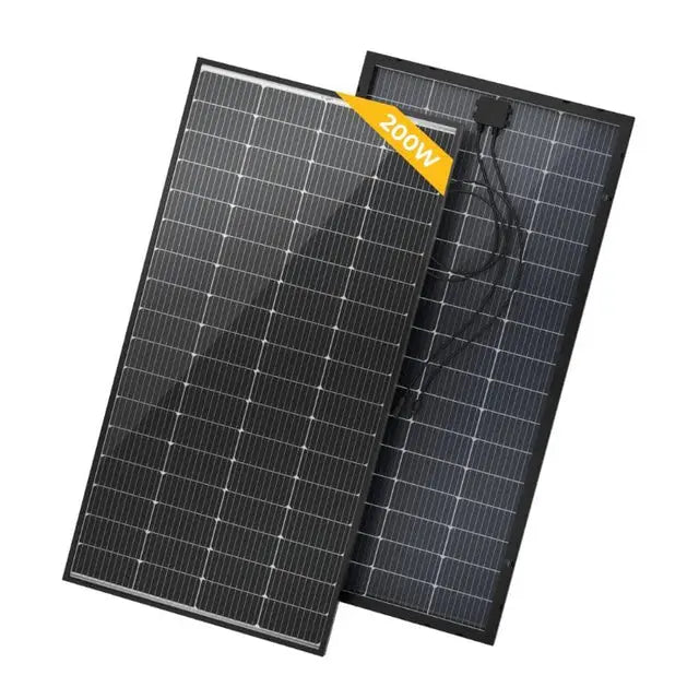 BougeRV 200W Rigid Bifacial Monocrystalline Solar Panel – 10BB Half-Cut Design Solar Cellz USA
