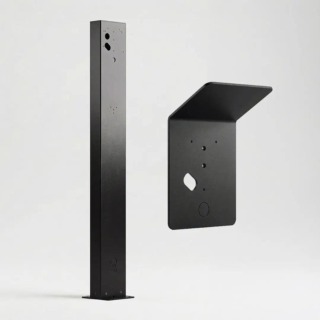 Wallbox Mono Freestanding Pedestal and Rain Cover.