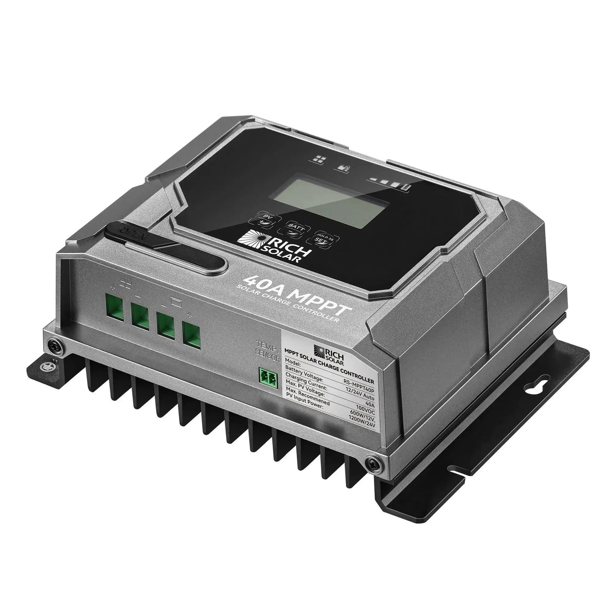 RICH SOLAR BRAVO 40 40 Amp MPPT Solar Charge Controller - Front View