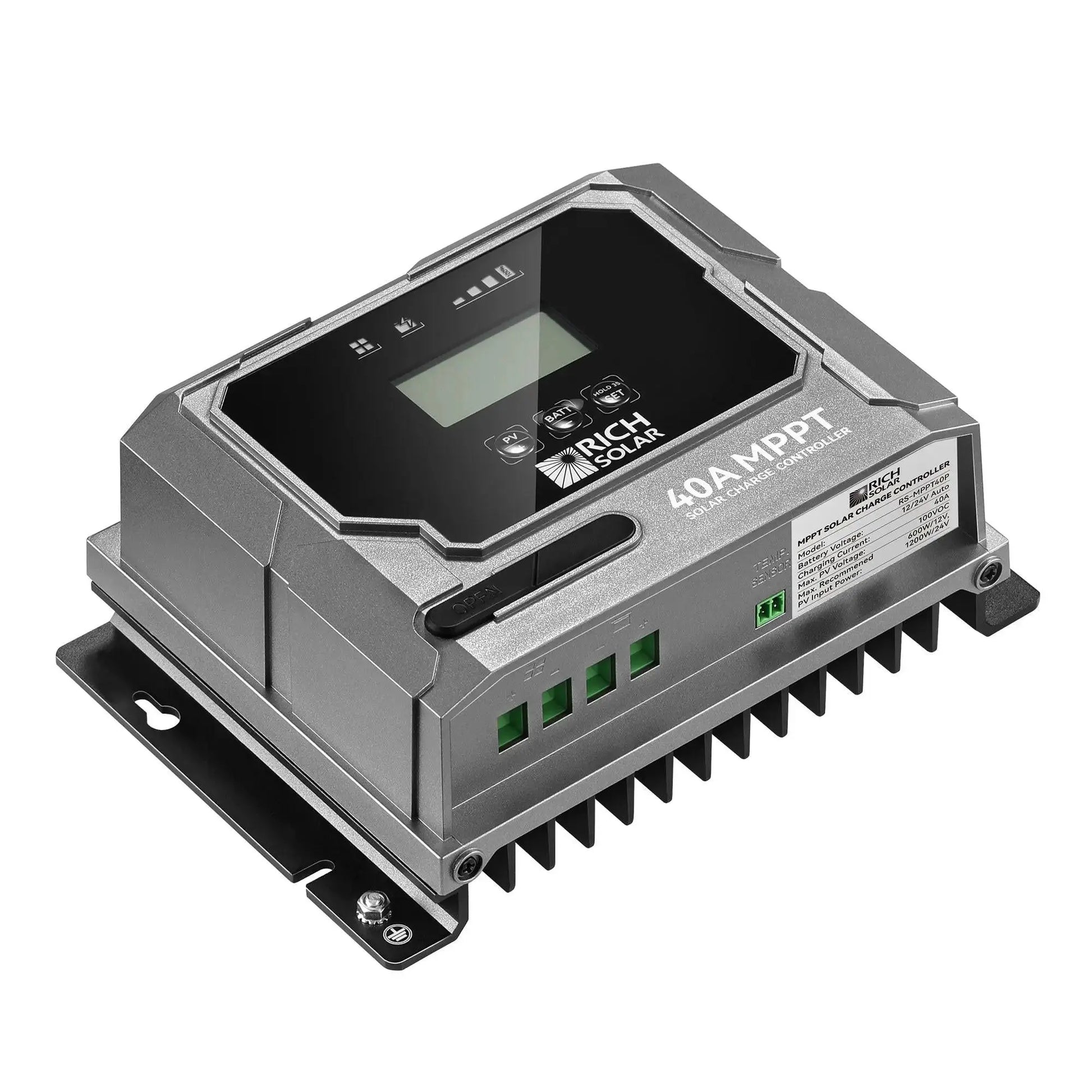 RICH SOLAR BRAVO 40 40 Amp MPPT Solar Charge Controller - Side View