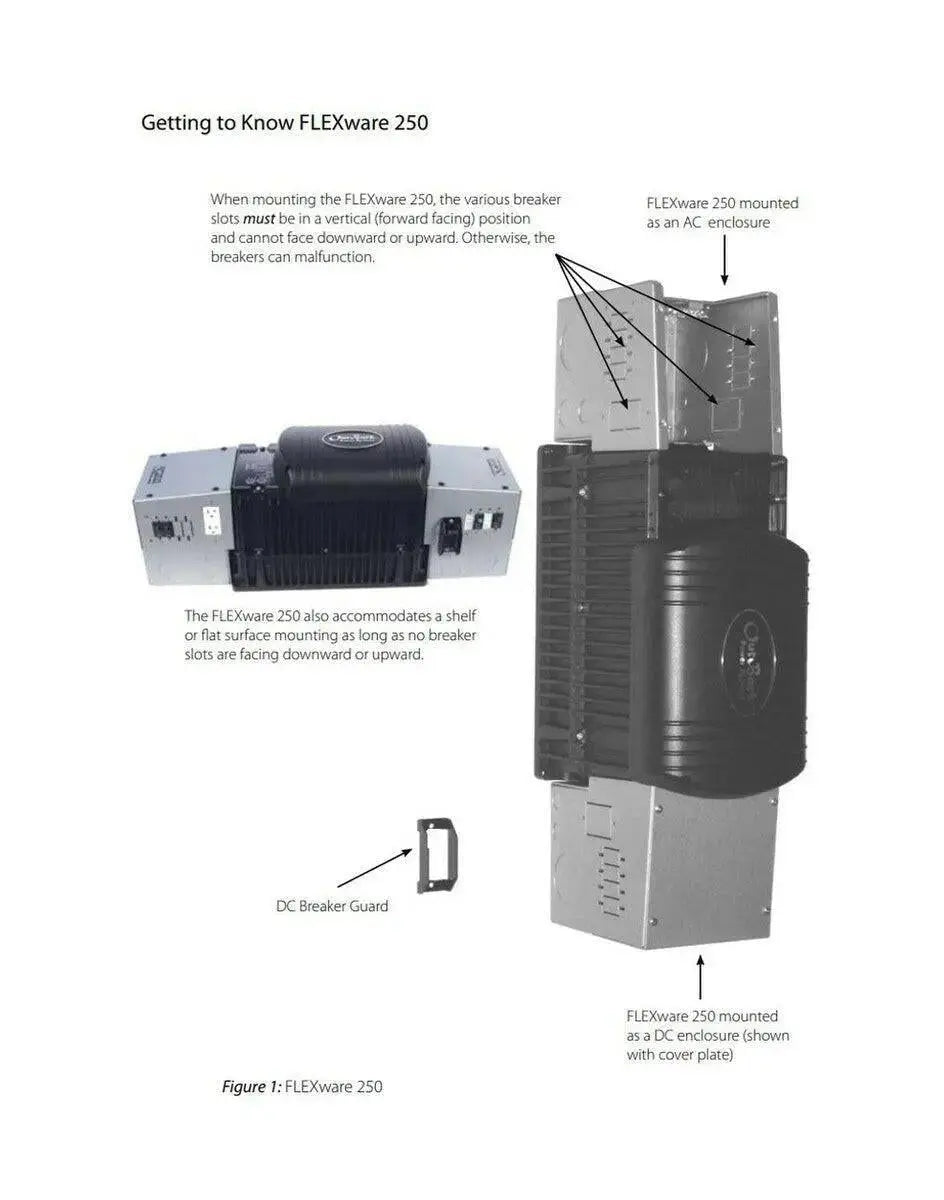 Outback Power FW 250 DC and/or AC breaker enclosure (SKU Part Number FW250).