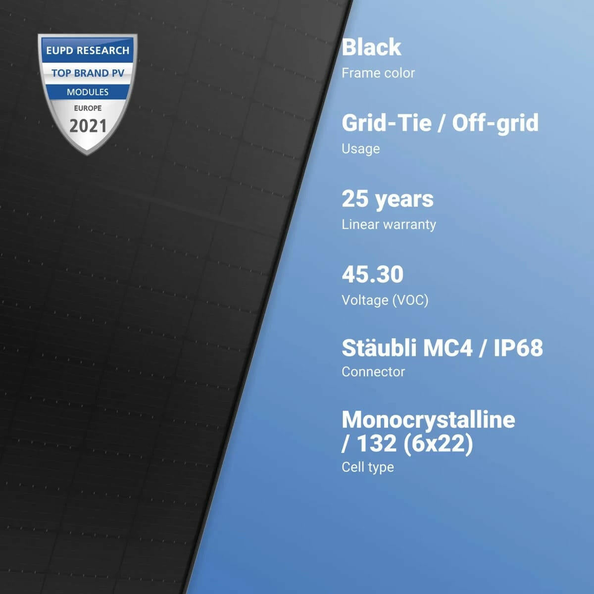 Hanwha Q Cells America 405 W Monocrystalline Q.Antum Solar Half Solar Panel.