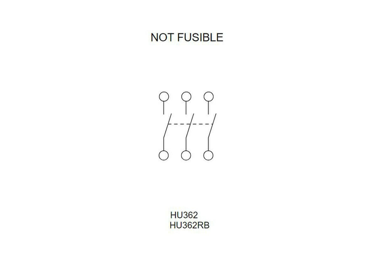 Square D/Schneider Electric 600 Vac/Vdc Non-Fusible Heavy Duty Single Throw Safety Switch.