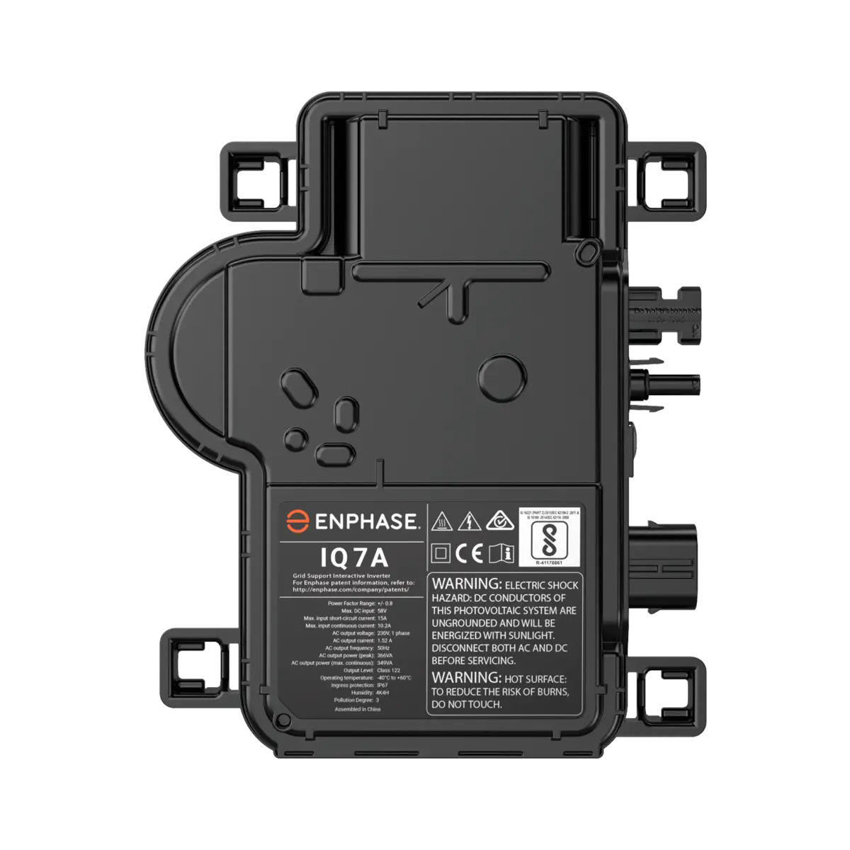 Enphase Energy IQ7A Series 366/295 VA Natural Convection Cooling Microinverter with MC4 Connection Enphase