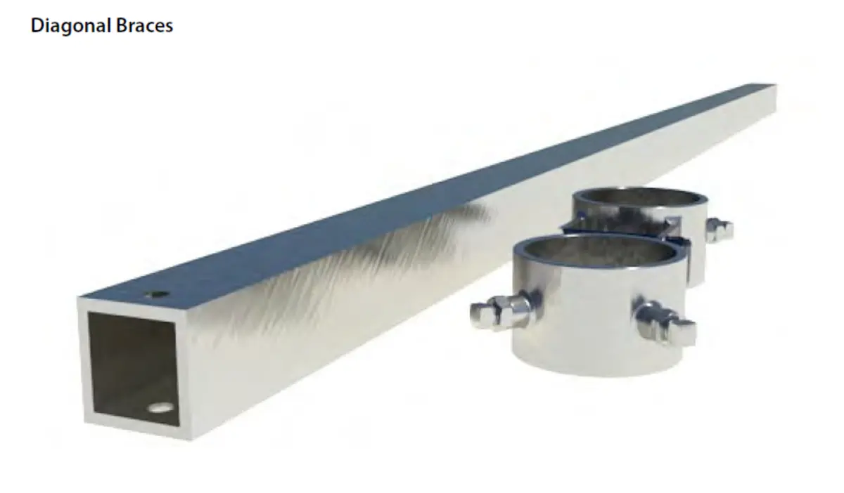 IronRidge GM Diagonal Brace Hardware (For 2" & 3" Pipe) IronRidge