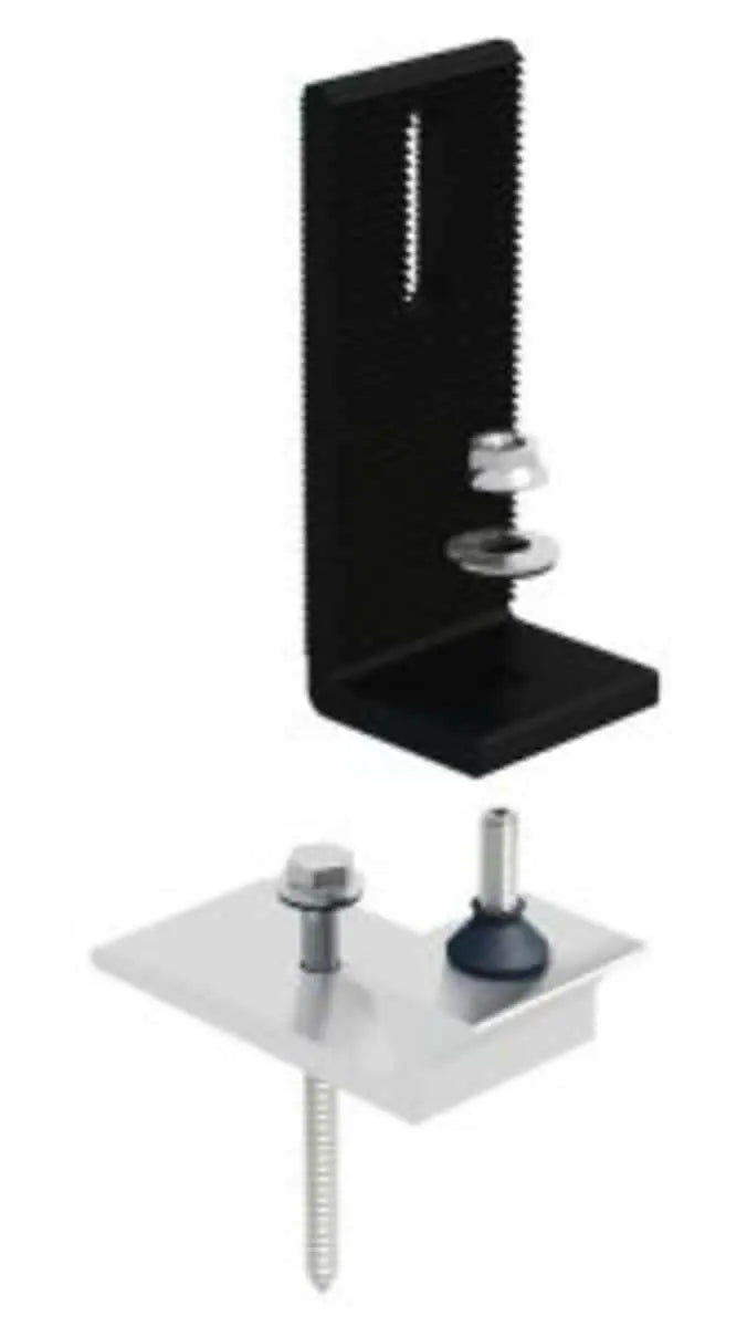 IronRidge KO Tile Replacement Base (Incl. 1 L-Foot (Black), 1 Lag and Hardware) (Priced as each) IronRidge