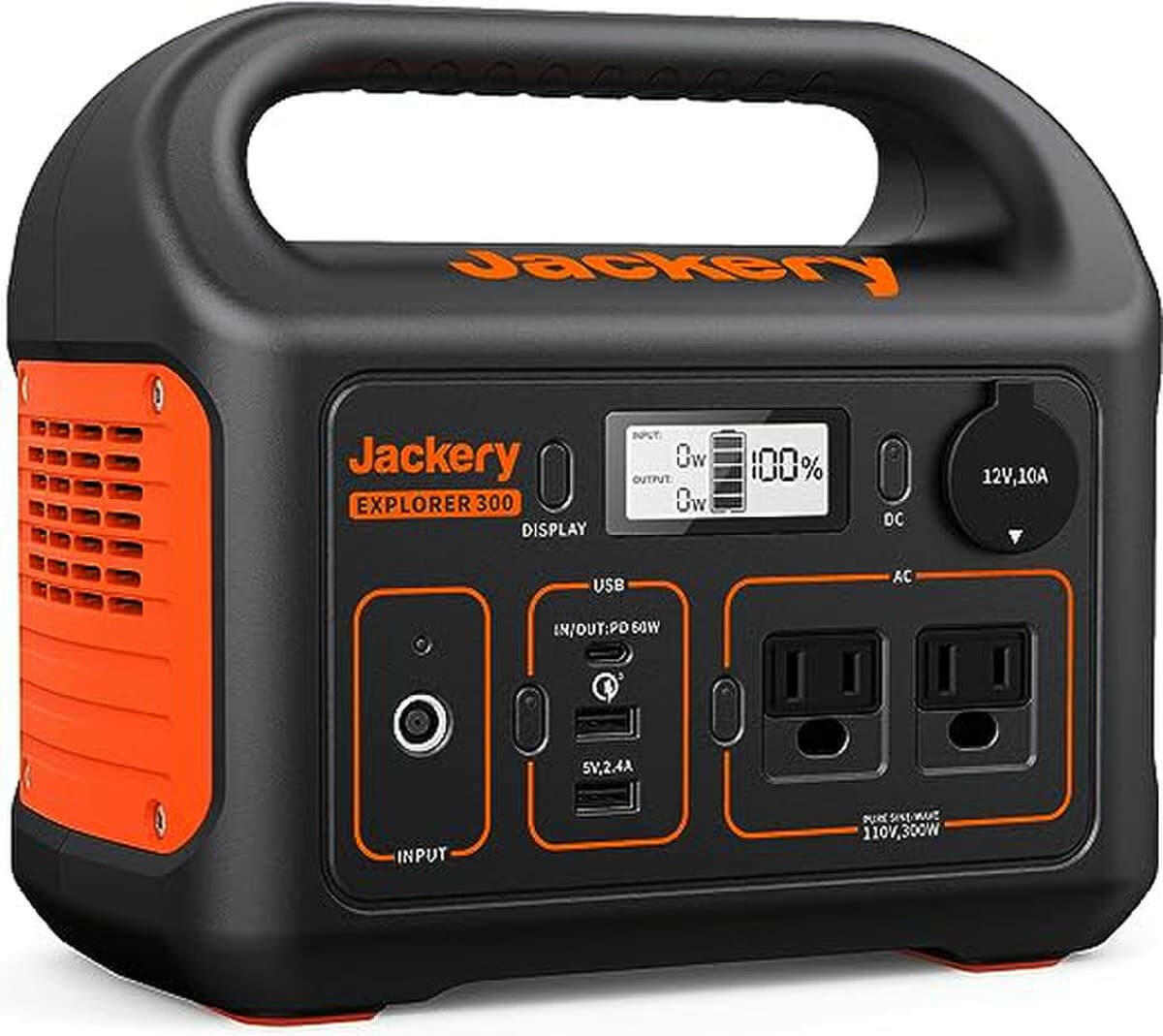Jackery Explorer 300 Series 293 Wh Lithium-Ion Portable Power Station.