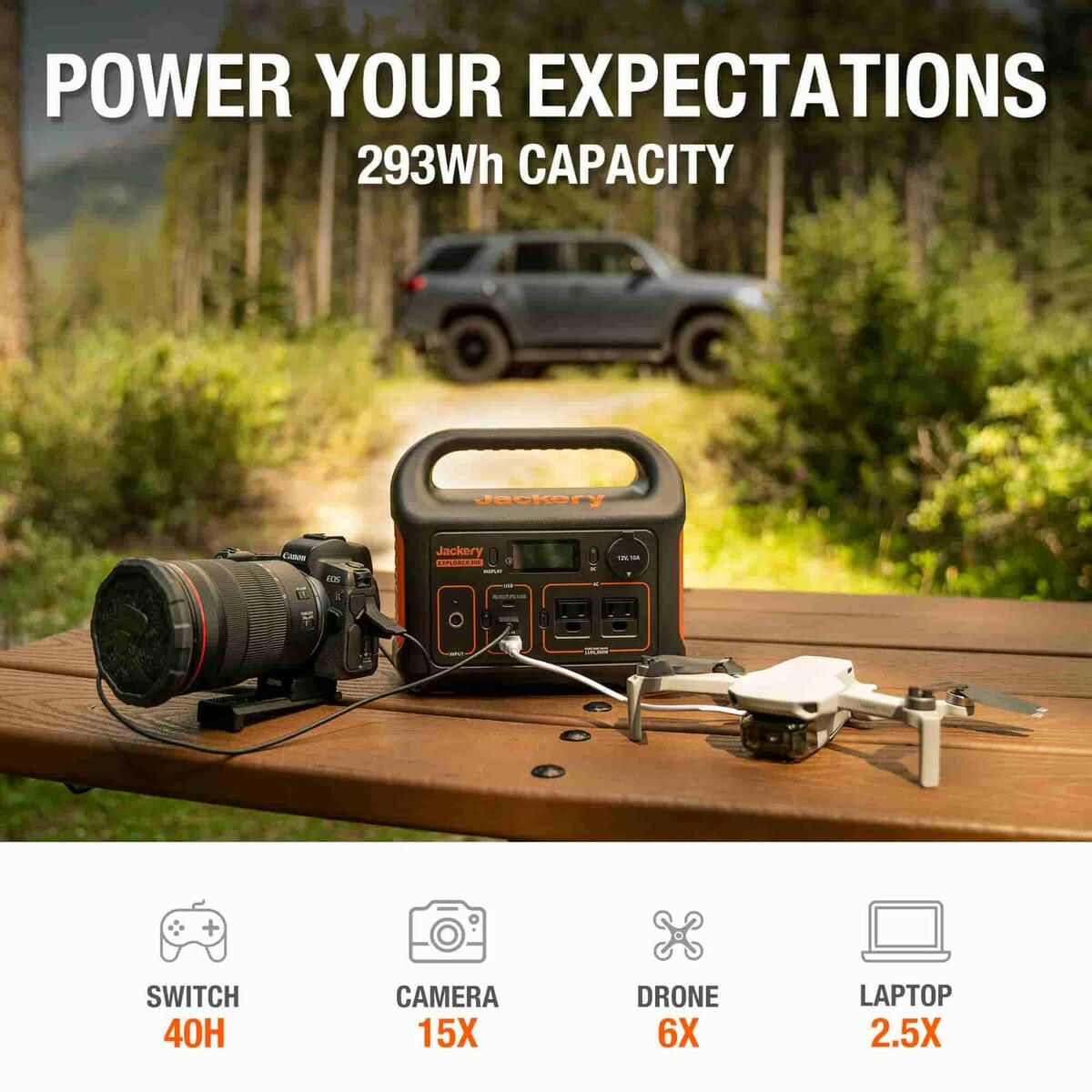 Jackery Explorer 300 Series 293 Wh Lithium-Ion Portable Power Station.