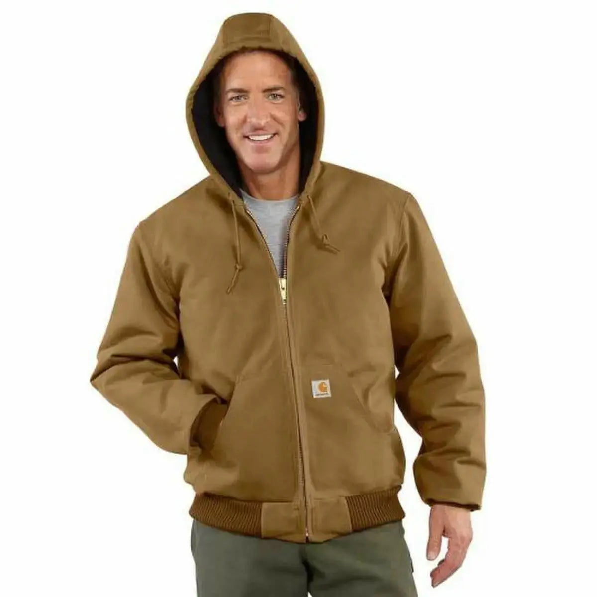 J140 Carhartt J140 Series Medium Brown Men's Loose Fit Firm Duck Insulated