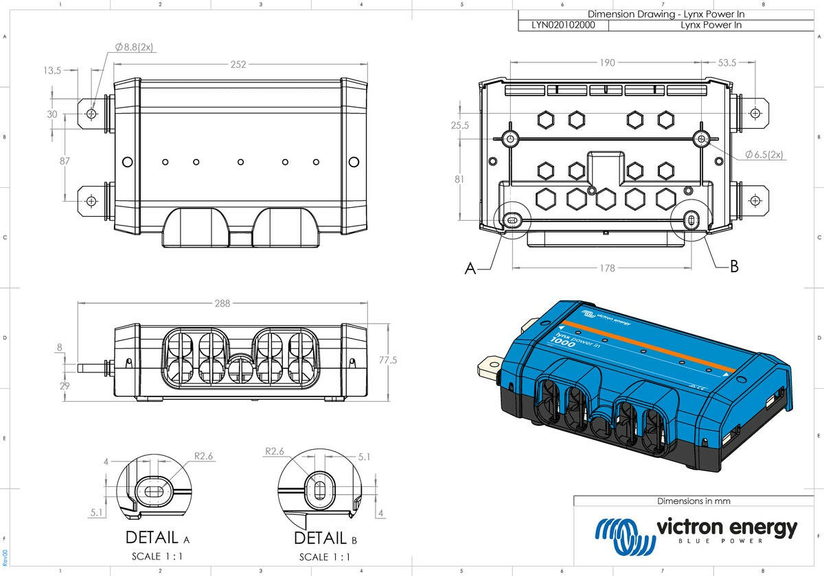 Victron Lynx Power In (M8) (SKU Part Number LYN020102000).