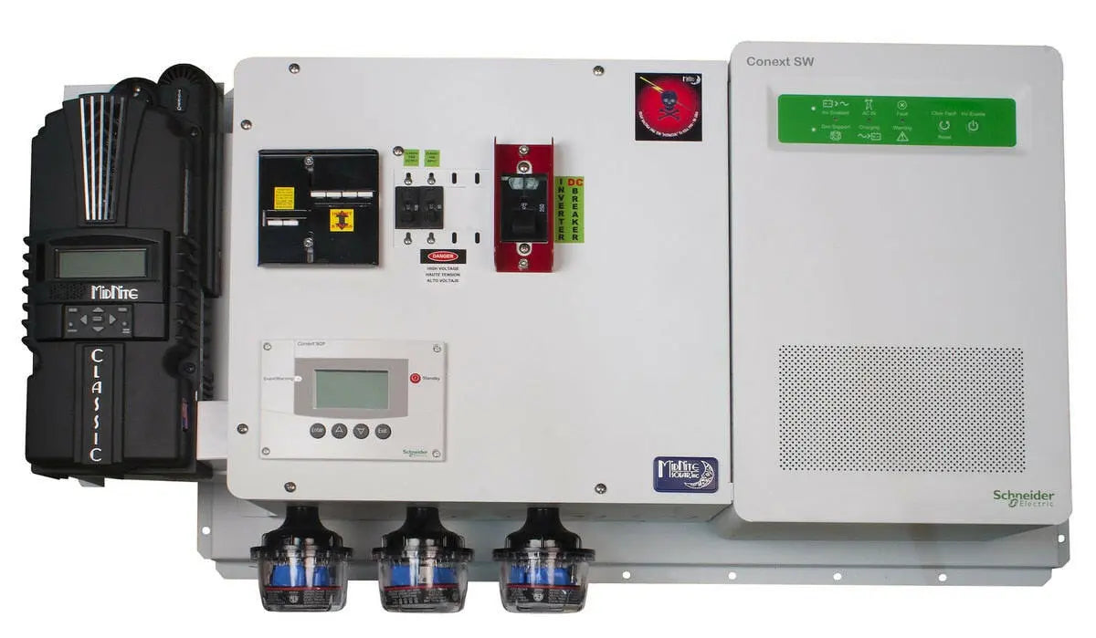 MidNite Solar Pre-wired Conext SW4024 120/240 VAC Inverter w/ Classic 150 (SKU Part Number MNSW4024-CL150) MidNite Solar