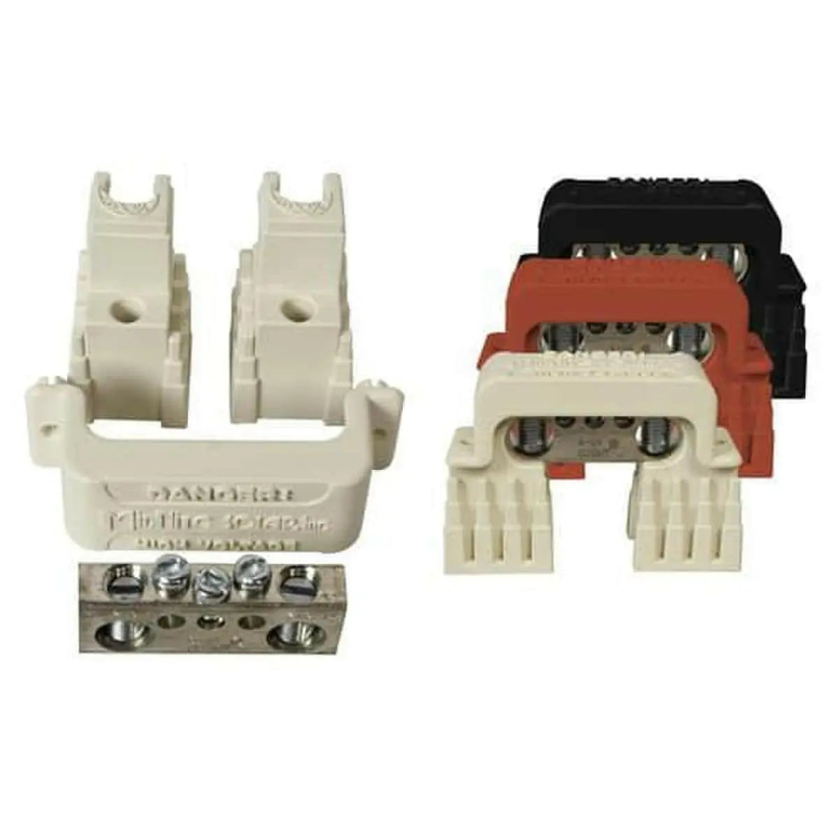 MidNite Solar 2/0 Busbar, 5 wire locations, 3 x #6 & 2 x 2/0 wire - white (SKU Part Number MNTBB2-5 W) MidNite Solar