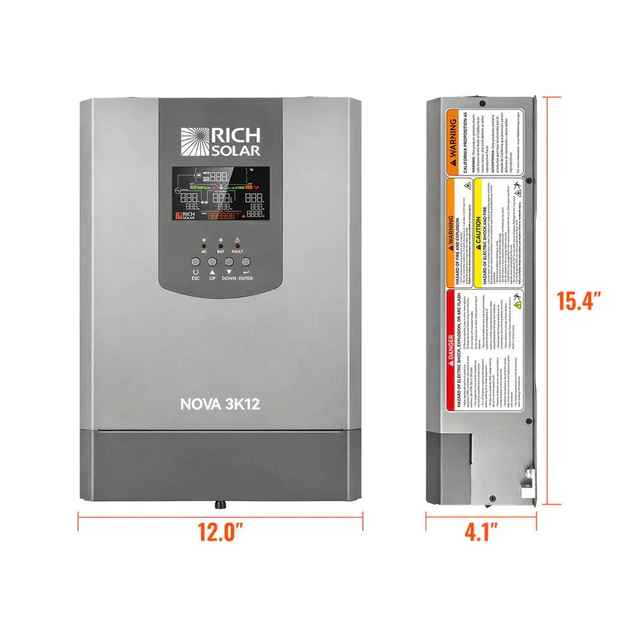 RICH SOLAR NOVA 3K12 12V 3000W Pure Sine Wave Inverter with Built-in Transfer Switch