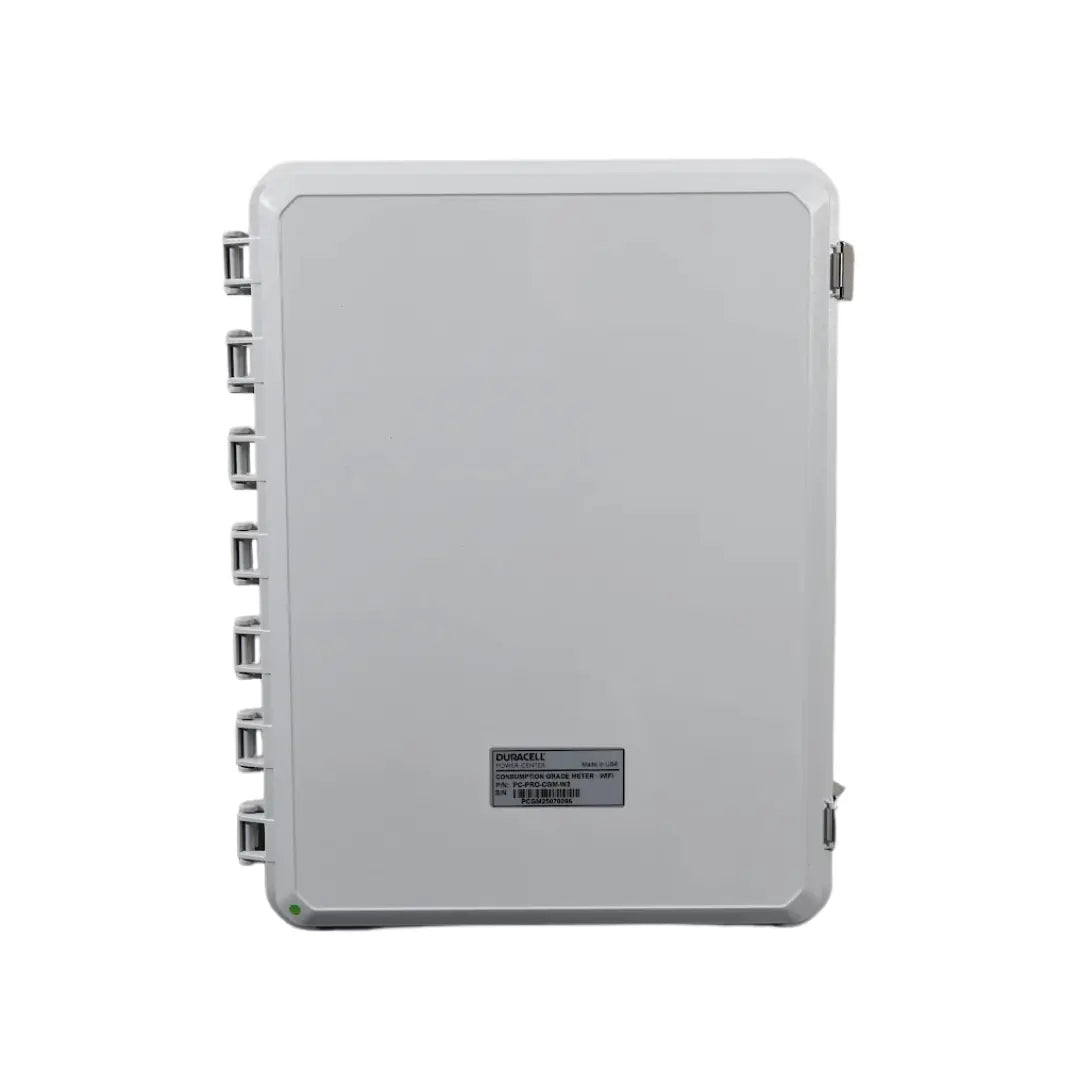 Duracell Power Center Communication Gateway with Consumer Grade Meter (CGM) and WiFi in a sealed outdoor enclosure.
