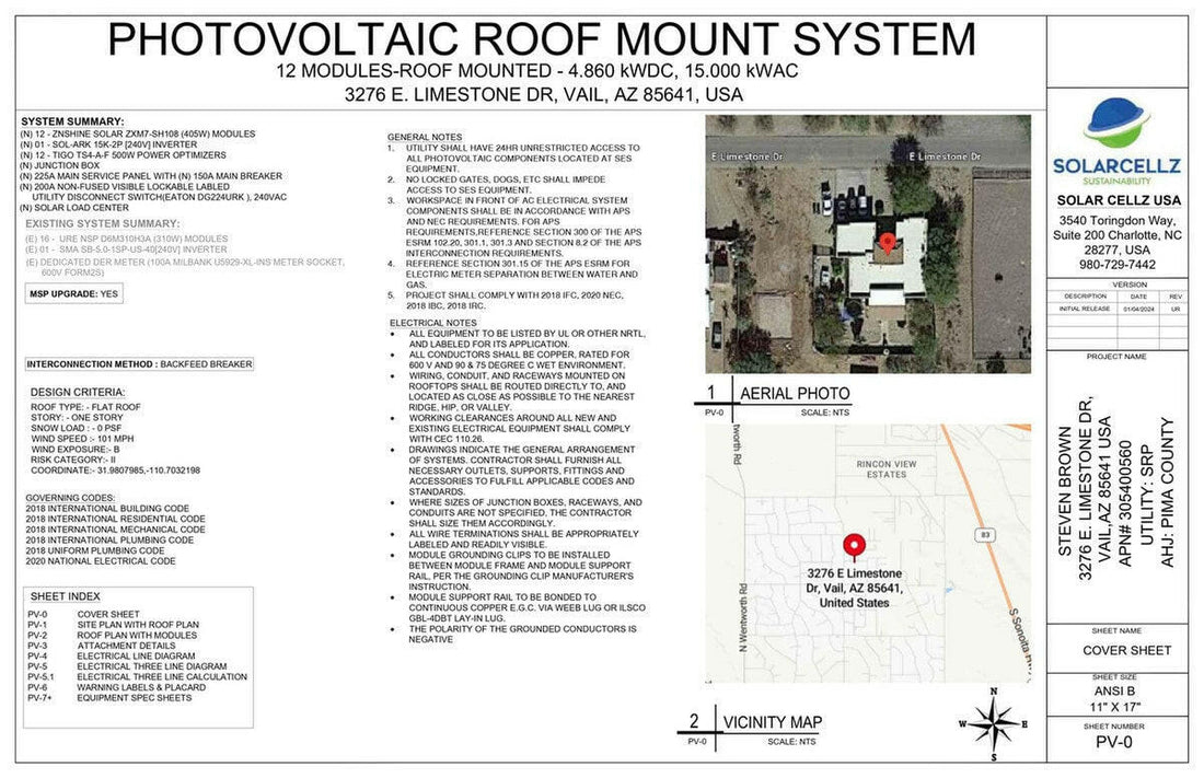 Solar Energy Plan Set Design.