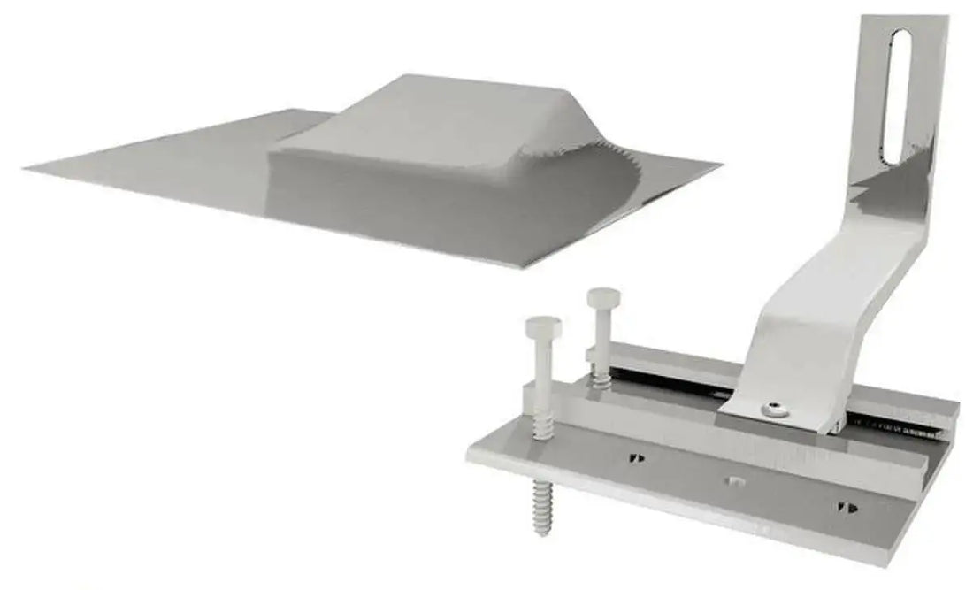 Quick Mount PV Mill Flashing with Curved Tile Hook - 12/Pack.