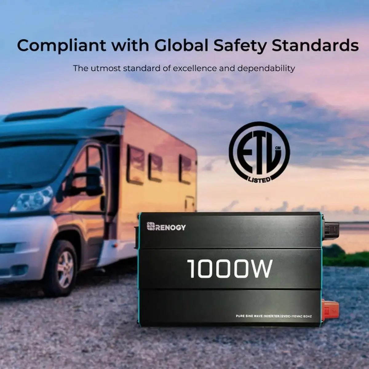 Renogy 1000 W Thermally Controlled Pure Sine Wave Inverter.