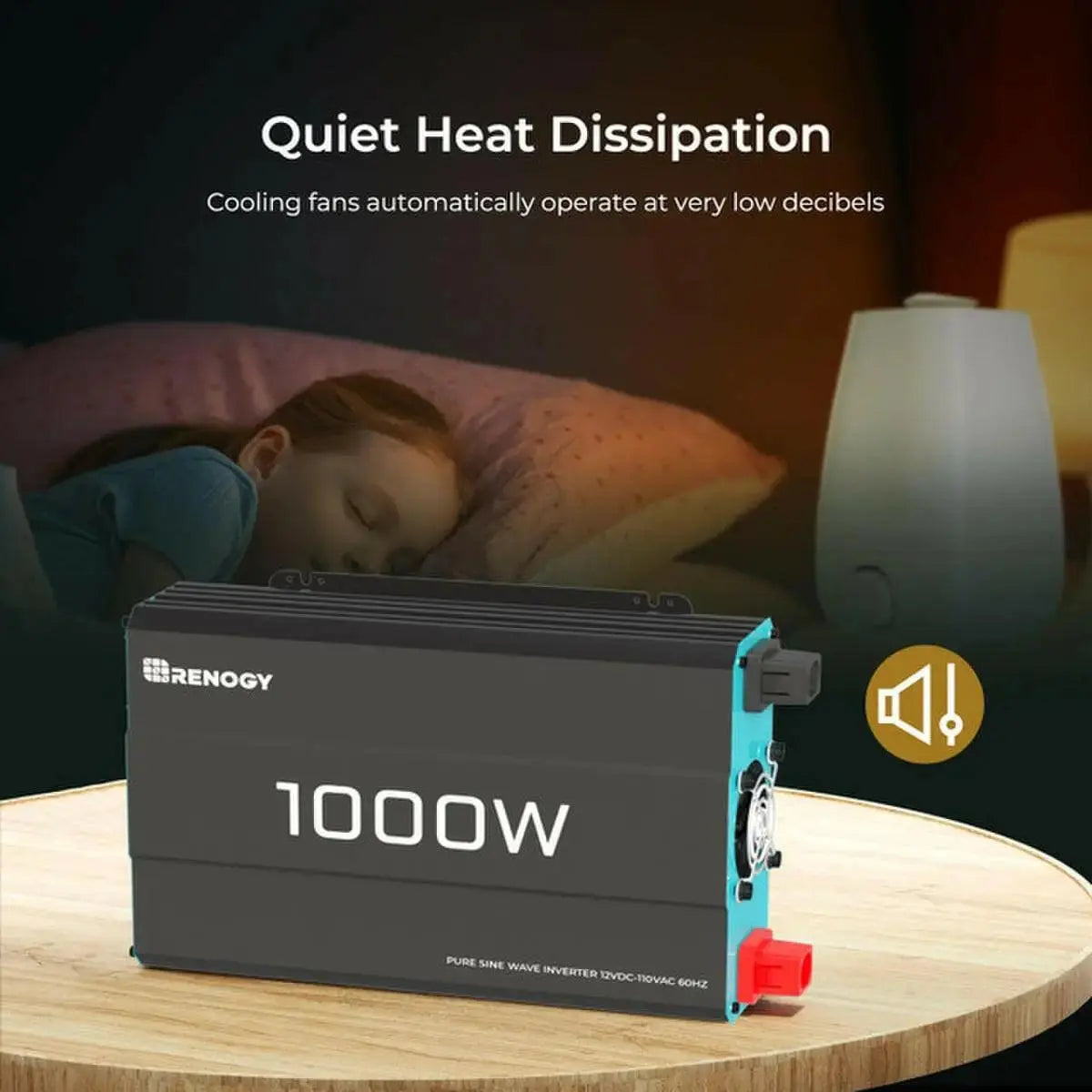 Renogy 1000 W Thermally Controlled Pure Sine Wave Inverter.