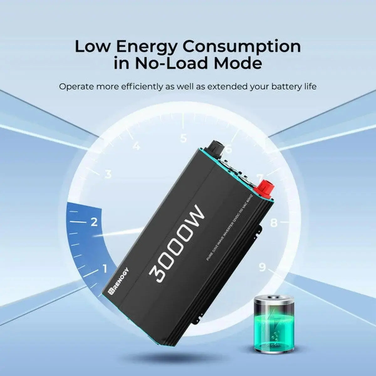 Renogy 3000 W Thermally Controlled Pure Sine Wave Inverter.