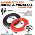 10 Gauge 50 Feet Solar Extension Cable.