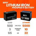 Rich Solar 12V 100Ah LiFePO4 Lithium Iron Phosphate Battery.