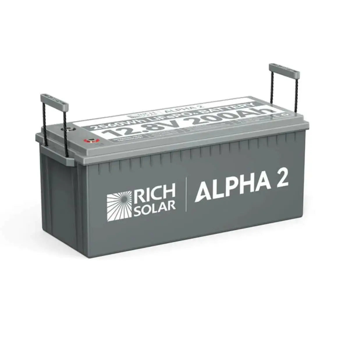 Rich Solar Alpha 2 12.8 V 200 Ah Lithium Iron Phosphate Battery.