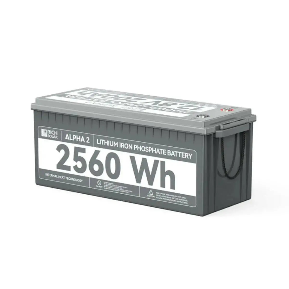 Rich Solar Alpha 2 12.8 V 200 Ah Lithium Iron Phosphate Battery.