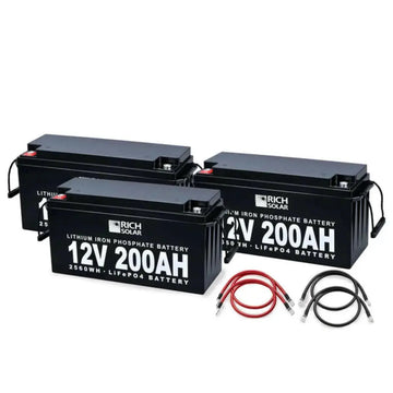Rich Solar 12V - 600AH - 7.6kWh Lithium Battery Bank.