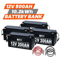 Rich Solar 12V - 800AH - 10.2kWh Lithium Battery Bank.