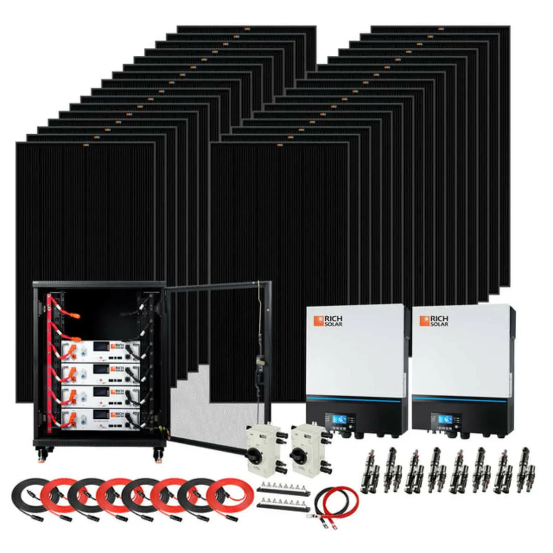 Rich Solar Complete Off-Grid Solar Kit | 13,000W 120/240V Output | 48VDC Rich Solar