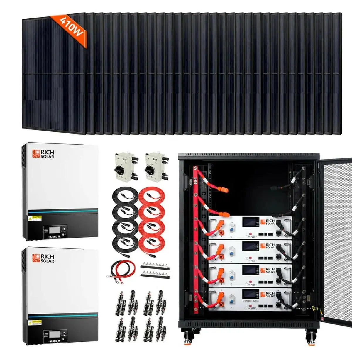 Rich Solar Complete Off-Grid Solar Kit | 13,000W 120/240V Output | 48VDC.
