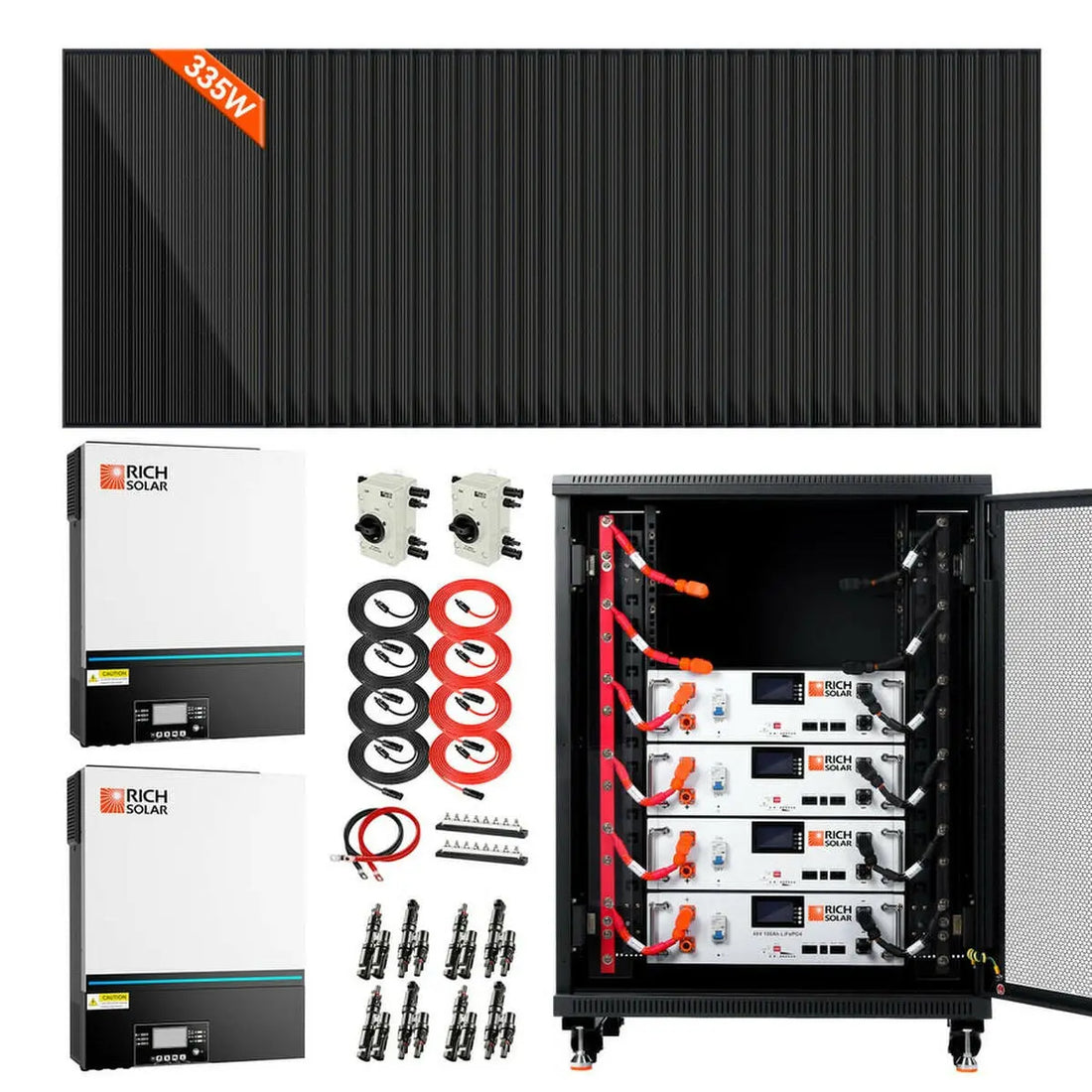 Rich Solar Complete Off-Grid Solar Kit | 13,000W 120/240V Output | 48VDC Rich Solar