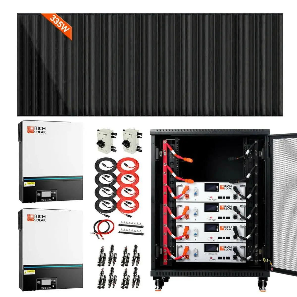 Rich Solar Complete Off-Grid Solar Kit | 13,000W 120/240V Output | 48VDC.